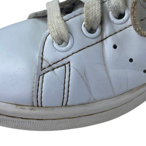 Adidas Stan Smith Women's White Gold Lace Up Tennis Leather Sneakers Shoes Sz 7 - Picture 6 of 7